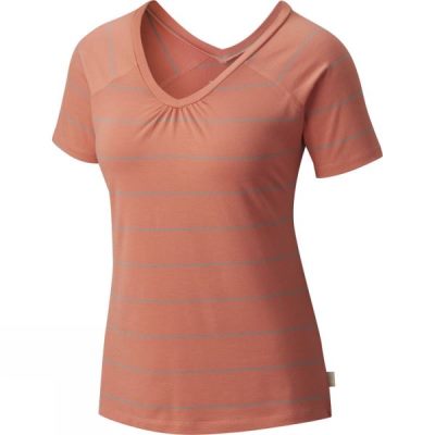 Tee Mountain Hardwear DrySpun Stripe Manga Corta Mujer - Naranjas - Chile KFD647920